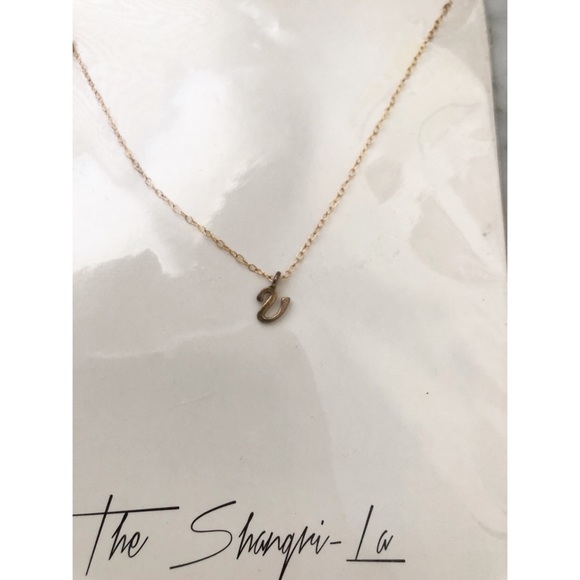 The Shangri-La Gold Fill Dainty V Letter Necklace - Picture 2 of 3